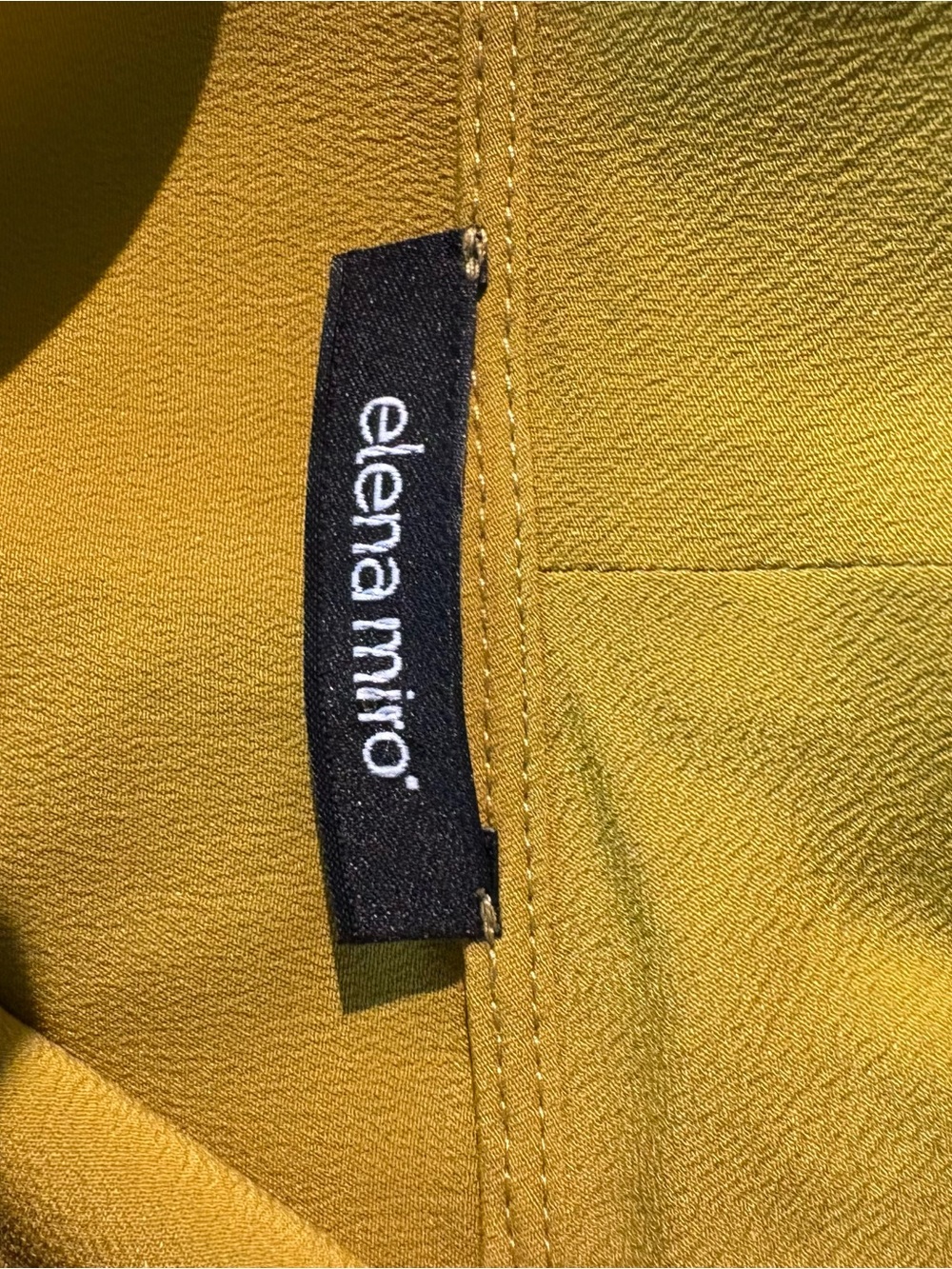 Elena Miro Yellow Mustard Silk Draped Neck Top Size 18 - Picture 7 of 11